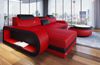 Ecksofa Berlin L Form - Ledermix - rot-schwarz - Links Bild 3