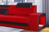 Ecksofa Berlin L Form - Ledermix - rot-schwarz - Links Bild 5