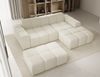 Ecksofa Fogo, Sofa mit Hocker, Couch L-Form, Veloursstoff, Rechts Sofa, 245 x 68 x 180 cm, Beige Bild 3