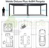 Weide E-Deluxe Plus | elektrische Pergola mit LED | Voll Aluminium | 4 x 8 M | motorisiertes Lamellendach weiß Bild 3