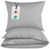 Carpe Sonno Bettwäsche Leichte Renforce Bettwäsche 135x200 155x220 Baumwolle Einfarbig Uni, Renforcé, 2 teilig, Uni Bettbezug 135x200 Silber - Extra Leicht & Oeko-Tex Bild 4