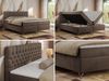 Boxspringbett mit Kopfteil und Topper, Polsterbett - GRIMALDI - 160 x 200 cm - Braun Velvet - H3 Bild 3