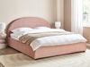 Bett mit Stauraum VAUCLUSE 180 x 200 cm Bouclé Pastellrosa Bild 3