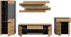 Home affaire Wohnwand REHAT, 4-teilig, Breite 375 cm, individuell stellbar, (4-St, Set bestehend aus: Vitrine, Lowboard, Wandboard und Kommode), Kombination, Anbauwand, Set, Wohn-Set, Wohnzimmer-Set, Schrankwand Bild 4