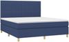 vidaXL Boxspringbett mit Matratze & LED Blau 180x200 cm Stoff 3135619 Bild 3