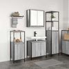 vidaXL Badezimmermöbel-Set 3 pcs Grau Sonoma und Schwarz Holzwerkstoff 3328397 Bild 4