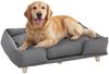 PawHut Tierbett für große Hunde unter 30 kg, Holzbeine, Polyester, mit abnehmbarem Sitzkissen, Dunkelgrau Bild 2