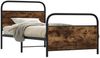 Einzelbettgestell Design für Erwachsene ohne Matratze 100x200 cm Räuchereiche Holzwerkstoff d3825e Bild 2