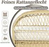 Balkonset mit 1 quadratischem Glastisch und 2 Schaukelstühlen, 3-tlg, Loungeset, Gartenmöbel, Metallrahmen, Polyrattan Bild 5