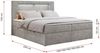Boxspringbett - Polsterbett mit LED Kopfteil - GOLD-5 - 160x200cm - Hellgrau Stoff - H3 Bild 5