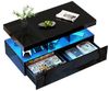 FUROKOY Couchtisch Modern Wohnzimmertisch Hochglanz (Set, 1-St, Beistelltisch mit 2 Schubladen und Offenem Ausstellungsregal), Sofatisch Kaffeetisch, 104 x 53 x 46cm, Schwarz Bild 2