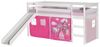 IDIMEX Hochbett BENNY Hochbett mit Rutsche weiß mit Vorhang PRINZESSIN in rosa/pink Bild 2