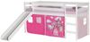 IDIMEX Hochbett BENNY Hochbett mit Rutsche weiß mit Vorhang PRINZESSIN in rosa/pink Bild 3
