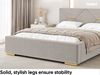 MEBLINI Polsterbett 160x200 ohne Lattenrost ohne Matratze – LIZZY – Taupe Samt – Doppelbett ohne Bettkasten - Stauraumbett - Kopfteil Bett ohne Stauraum Bild 5