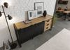 Sideboard Mango 195x45x90 natur klar lackiert / Metall schwarz BLACKBURN #107 Bild 2