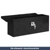 Aluminiumbox mit Deckel - Abschließbar | Alubox Deichselbox Alu Anhängerbox Werkzeugkiste Metall Transportbox Metallkiste, 50x15x20,5cm Schwarz Bild 2