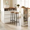 Bartisch 137-215×39×102,3 cm aus MDF mit drehbarer ausziehbarer Tischplatte, 6 Schubladen und Kippschutz, weiß Bild 2