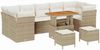 vidaXL Garten-Sofa-Set mit Kissen mit Speicher 10 pcs Beige und Creme 3363421 Bild 2