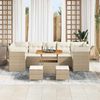 vidaXL Garten-Sofa-Set mit Kissen mit Speicher 10 pcs Beige und Creme 3363421 Bild 3