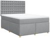 vidaXL Boxspringbett mit Matratze Hellgrau 140x190 cm Stoff 3291289 Bild 2