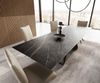 Esstisch Edge 200-300x100 Keramik Laminam®Noir Desir Braun W-Gestell Effektfinish Titan Ausziehbar Bild 5