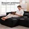 Odikalo 2-Sitzer Sofas wohnzimmer Ecksofa mit Schlaffunktion und Kissen, breites Economy-Textil-Sofa mit zwei Kissen+Federtasche-modernes einfaches und komfortables Sofa ideal für kleine Wohnzimmer Wohnungen und Büros Bild 4