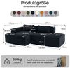 Odikalo 2-Sitzer Sofas wohnzimmer Ecksofa mit Schlaffunktion und Kissen, breites Economy-Textil-Sofa mit zwei Kissen+Federtasche-modernes einfaches und komfortables Sofa ideal für kleine Wohnzimmer Wohnungen und Büros Bild 3