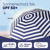 Sekey Sonnenschirm Ø180 cm Balkonschirm Terrassenschirm mit Schutzhülle und Bodenhülse, LxB: 180,00x180,00 cm, UV-Schutz 50+, höhenverstellbar, beidseitig um 30° knickbar Bild 4