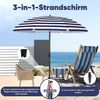 Sekey Sonnenschirm Ø180 cm Balkonschirm Terrassenschirm mit Schutzhülle und Bodenhülse, LxB: 180,00x180,00 cm, UV-Schutz 50+, höhenverstellbar, beidseitig um 30° knickbar Bild 3