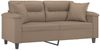 vidaXL 2-Sitzer-Sofa mit Zierkissen Cappuccino-Braun 140 cm Kunstleder 3200992 Bild 3