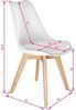tectake Esszimmerstuhl Küchenstuhl Scandi-Design, gepolsterte Sitzfläche, 49 x 53 x 82 cm (Polsterstuhl Frederikke in weiß, 6 St), ergonomische Form, massive Holzbeine, bodenschonende Filzgleiter Bild 4