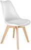 tectake Esszimmerstuhl Küchenstuhl Scandi-Design, gepolsterte Sitzfläche, 49 x 53 x 82 cm (Polsterstuhl Frederikke in weiß, 6 St), ergonomische Form, massive Holzbeine, bodenschonende Filzgleiter Bild 3