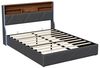 Gdood Polsterbett Stauraumbett Doppelbett LED, Kunstleder (Type-C + 2 USB, Hydraulisch hebbarer Stauraum), Mit Bettkasten, LED-Beleuchtung, USB-Anschluss, 140x200 cm Bild 4