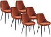 Vente-unique - MASURIE Stuhl SamtStoff Rot - B 56 cm x H 85,5 cm x L 49 cm Bild 2