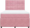 vidaXL Boxspringbett mit Matratze Rosa 160x200 cm Samt 3292387 Bild 4