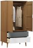 vidaXL 'Molde' Kleiderschrank, Massivholz Kiefer braun, 90 x 55 x 175 cm Bild 3