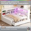 REDOM Stauraumbett mit USB-Steckdose und LED-Beleuchtung, mit Regalen und Ablagefächern (mit Schubladen,Kinderbett Jugendbett, 140x200cm), ohne Matratze Bild 4