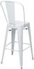 Barhocker HWC-A73, Barstuhl Tresenhocker mit Lehne, Metall Industriedesign ~ weiß Bild 4