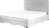 Bett mit Schubladen LIEVIN 180 x 200 cm Samtstoff Hellgrau Bild 5