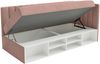 Selsey 'Ventrio' Jugendbett linksseitig mit Regalen, Easy-Clean-Samtbezug, hellrosa, 90x200 cm Bild 4