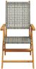 vidaXL Gartenstuhl Verstellbar 6 Stk. Grau Poly Rattan Massivholz 3214524 Bild 4