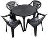 Progarden Sitzgruppe Gartenmöbel Kunststoff Rund Anthrazit 5 Tlg. Set, (Set, 5-tlg, Tisch + 4 Stapelstühle), UV-Beständig, Robust, Wetterfest, Made in Italy, Hochwertig Bild 5