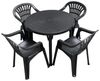 Progarden Sitzgruppe Gartenmöbel Kunststoff Rund Anthrazit 5 Tlg. Set, (Set, 5-tlg, Tisch + 4 Stapelstühle), UV-Beständig, Robust, Wetterfest, Made in Italy, Hochwertig Bild 4