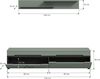 TV Lowboard inkl. Wandboard (B/H/T: 170x38x33 cm) in Smoke Green Nachbildung Bild 4