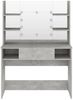 Schminktisch, Kosmetiktisch mit LED-Beleuchtung 100 x 40 x 135 cm MDF Betongrau Bild 3