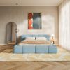 Selsey 'Bowia' Polsterbett 160x200 cm, Plüsch Blau Bild 2
