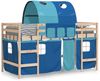 vidaXL Kinderhochbett mit Tunnel Blau 90x190 cm Massivholz Kiefer 3207001 Bild 3
