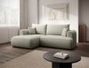 Selsey ''Ovo Mini' Eckschlafsofa linksseitig mit Stauraum, Easy-Clean-Samtbezug, hellbeige, 93 x 238 x 156 cm Bild 2