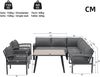 Merax Garten-Lounge-Set für 8 Personen, Seilwerk, großer Tisch mit Holzmaserung, mit verzinktem Eisengestell, verstellbare Beine, alle Sitz- und Rückenkissen inklusive, grau Bild 4