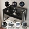 WDWRITTI Spiegelschrank mit beleuchtung 3Lichtmodi Dimmbar Badezimmerspiegelschrank LED 80x60 (Aluminium LED Wandschrank Hängeschrank Schwarz 2 türig, Speicherfunktion, Doppel Spiegel) Soft-Close-Funktion, IP44, mit Netzstecker Bild 3